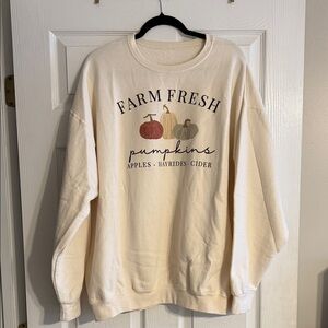 Cream Farm Fresh Pumpkins Sweatshirt